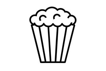 pop corn silhouette vector icon, white background