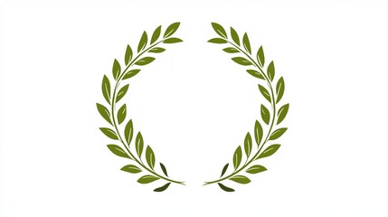 A green circle with leaves and wheat stalks symbolizes an award or achievement. It's a design often used for emblems, logos, and heraldry.