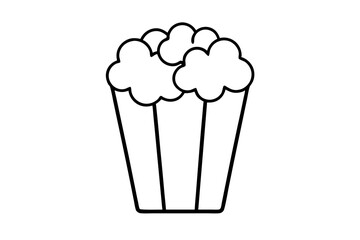 pop corn silhouette vector icon, white background