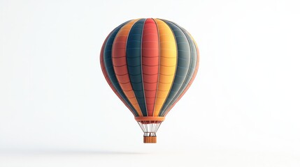 Obraz premium Abstract hot air balloon in a minimalist style, isolated on white background.