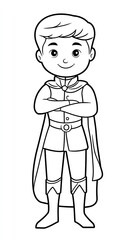 Prince Character Illustration   Coloring Page for Kids