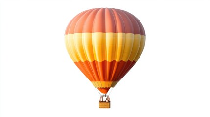 Obraz premium Hot air balloon with sunburst patterns, isolated on a clear white background.