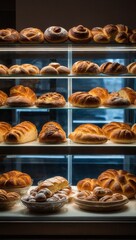 A bakery with a window display of bread