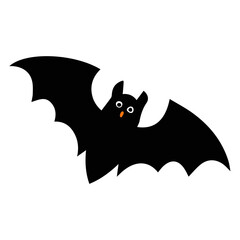Halloween bat vector art illustration design, Bat in flight. Wing flap. Isolated transparent background