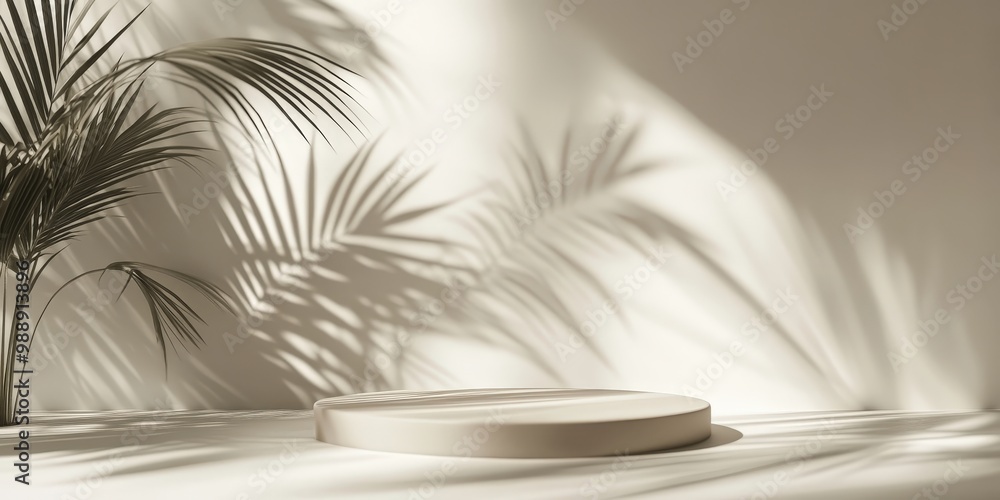 Poster Abstract 3D Render with Shadows on White Background