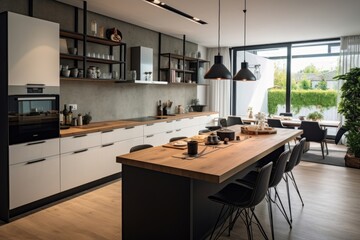 Kitchen architecture furniture appliance.