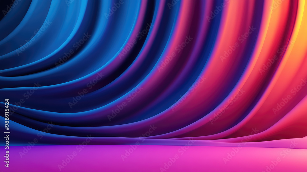 Poster discover a dynamic modern art backdrop featuring flowing abstract light waves and vibrant gradient c