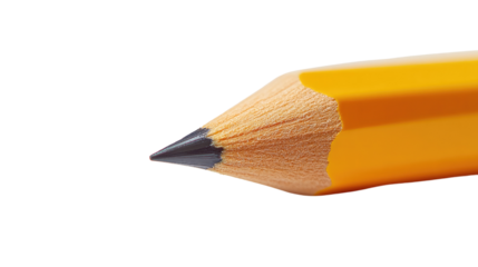 Yellow pencil isolated on white background, perfect for school and art, showcasing its sharp lead and wooden design