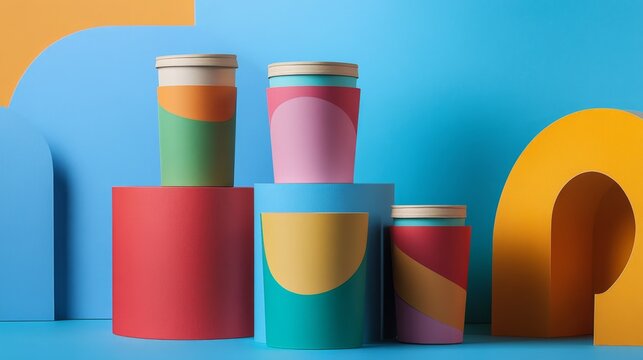 Modern service packaging with a creative twist, incorporating innovative design elements and engaging visuals to enhance brand identity and user experience