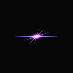 Purple beam of light on black background.