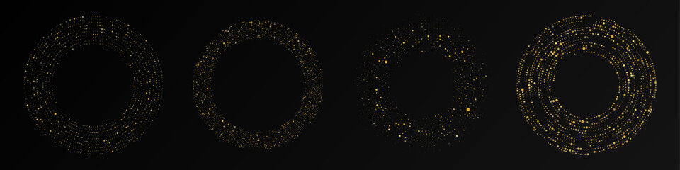 Abstract gold glowing halftone dotted background