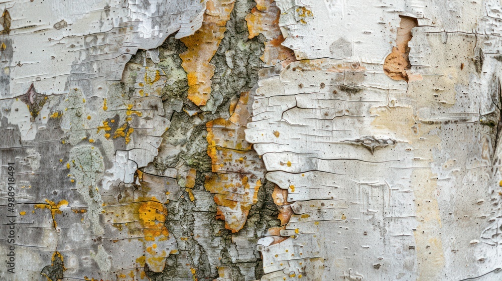 Poster abstract print of a birch tree trunk
