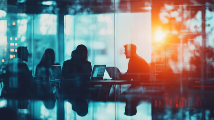 A meeting of tech leaders discussing the future of technology in a collaborative innovation lab