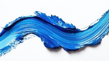 A highly detailed 3D brush stroke of vibrant blue