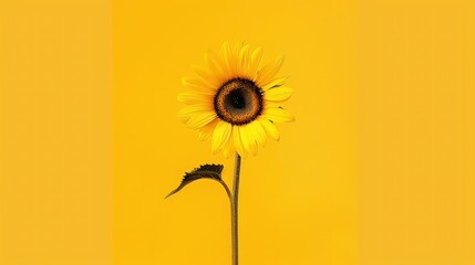 Minimalist print of a sunflower in yellow