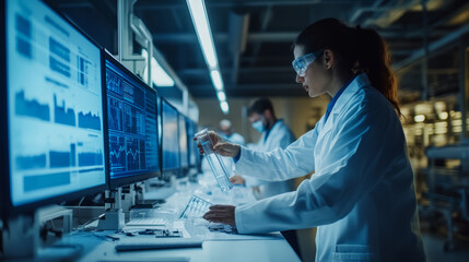 Engineers working on prototypes in a cutting-edge research and development facility