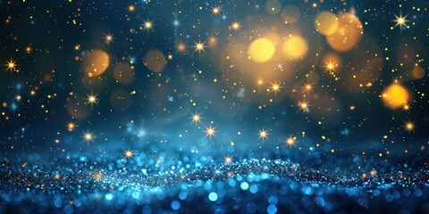 Obraz premium Modern Christmas GFX background with abstract snow and stars