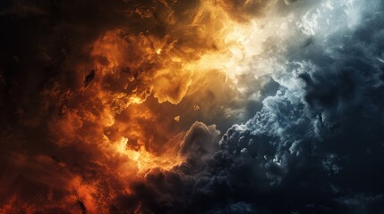Fototapeta premium Light and darkness intertwined in the sky, a visual representation of balance