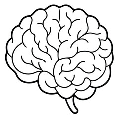 Human Brain vector silhouette line art style 