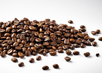 Naklejka premium A Close-Up View of Freshly Roasted Coffee Beans Displaying Their Rich Brown Color and Textured Surface