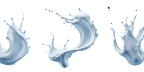 Obraz premium A large splash of white liquid. creating a dynamic and abstract shape with water droplets and splashes with Transparent Background