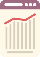 Website is showing positive statistics with upward trend red line graph
