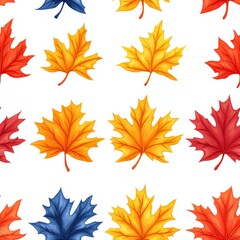 Obraz premium Colorful autumn leaves pattern, white isolated background.