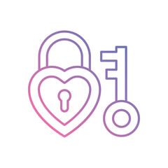 Lock and Key vector icon stock illustration
