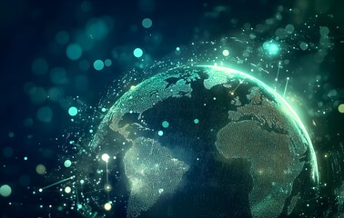 Fototapeta premium Glowing Digital Art Representation of Earth