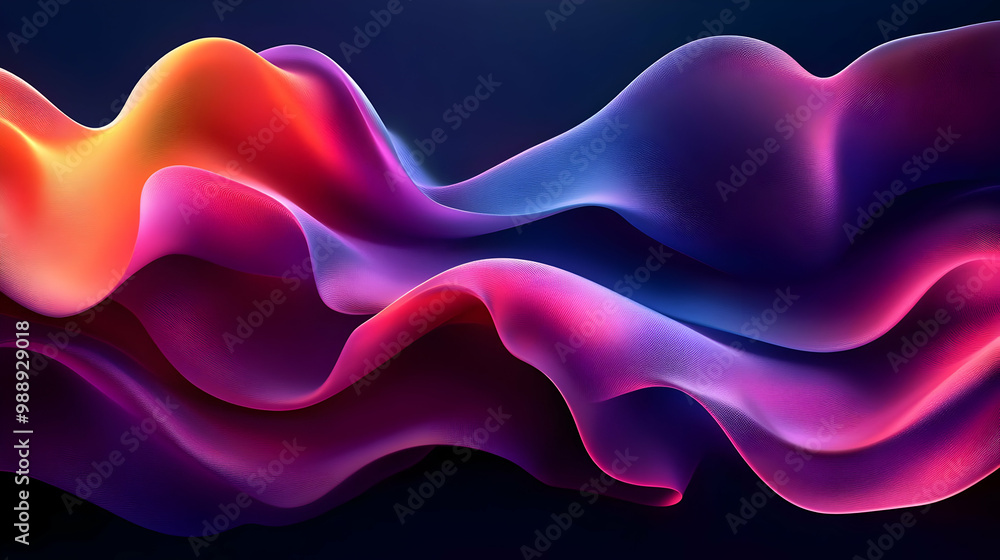 Poster abstract wavy lines with vibrant colors: a colorful and dynamic design