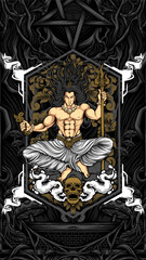 krishna sit on the rock