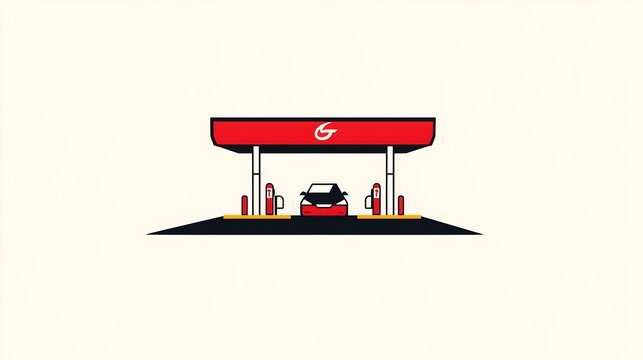 recommend clip art: Gas station, fuel dispenser line icon. Icon petrol station store art car and petrol and gas filling station.  Isometric illustration of modern petrol station vector concept banner for web design