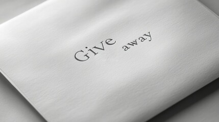 Minimalist envelope concept - "give away" theme for invitation, gift exchange, or event announcement