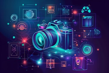 World Photographer Day illustration with graphic icons