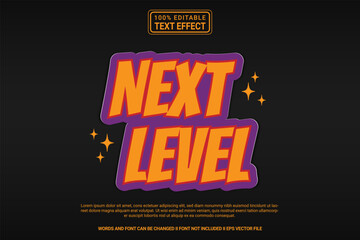 Fototapeta premium Editable text effect - Futuristic Next Level template style modern premium vector