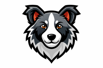 Border Collie head mascot logo design vector