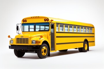 School bus vehicle white background transportation.