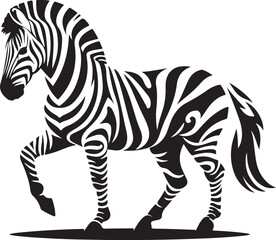  Zebra black white stripes silhouette vector art illustration.
