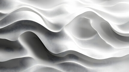 Fototapeta premium Abstract White Fabric Waves: Minimalist Texture and Design