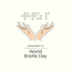 World Braille Day vector design template good for celebration usage. World Braille Day design. continuous line drawing. eps 10.