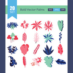 Bold Vector Palms Illustration Set