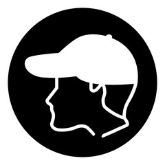 ISO mandatory safety signs_wear cap_symbol and pictogram only_black and white edition