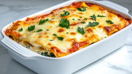 Delicious Baked Spinach Lasagna with Cheese Topping