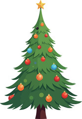 Decorated Christmas tree with ornaments