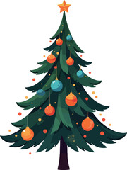 Decorated Christmas tree with ornaments