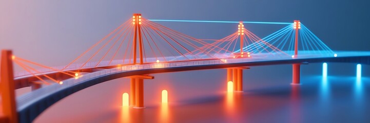Obraz premium Network or connection. Abstract technology science background