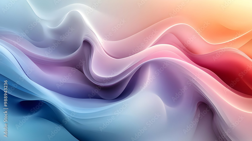 Poster abstract colorful waves: a visual symphony of movement and color