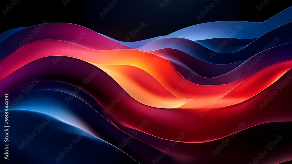 Poster abstract waves of color flowing and moving in a dynamic pattern