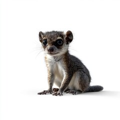 Fototapeta premium Galago on White Background in Raw Style