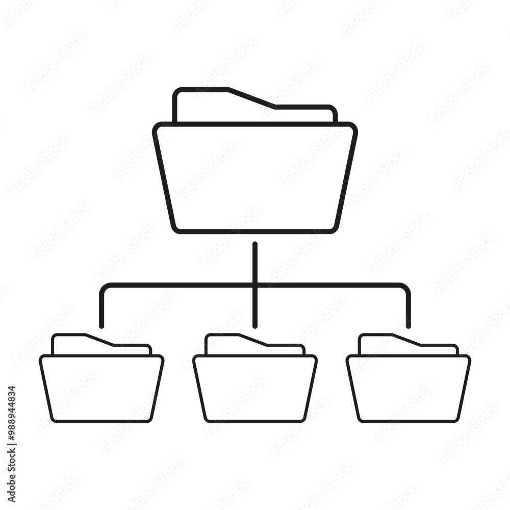 Poster folder hierarchy icon. file management symbol. organization chart. vector graphic.
